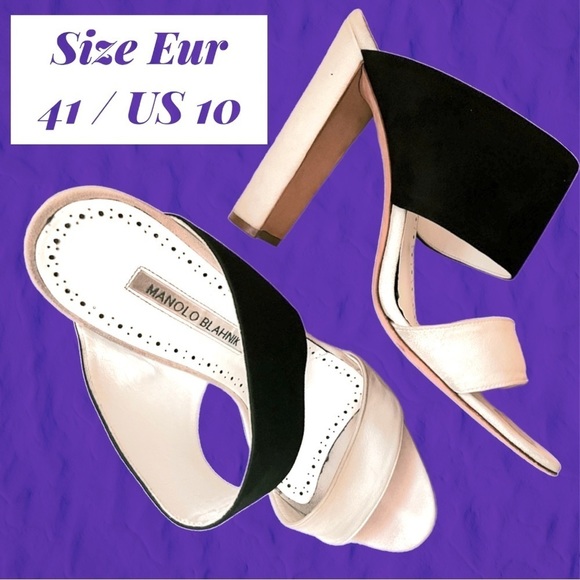Chic suede Manolo Blahnik platform heels size41/10 mules sandals vacation beach - Picture 4 of 11
